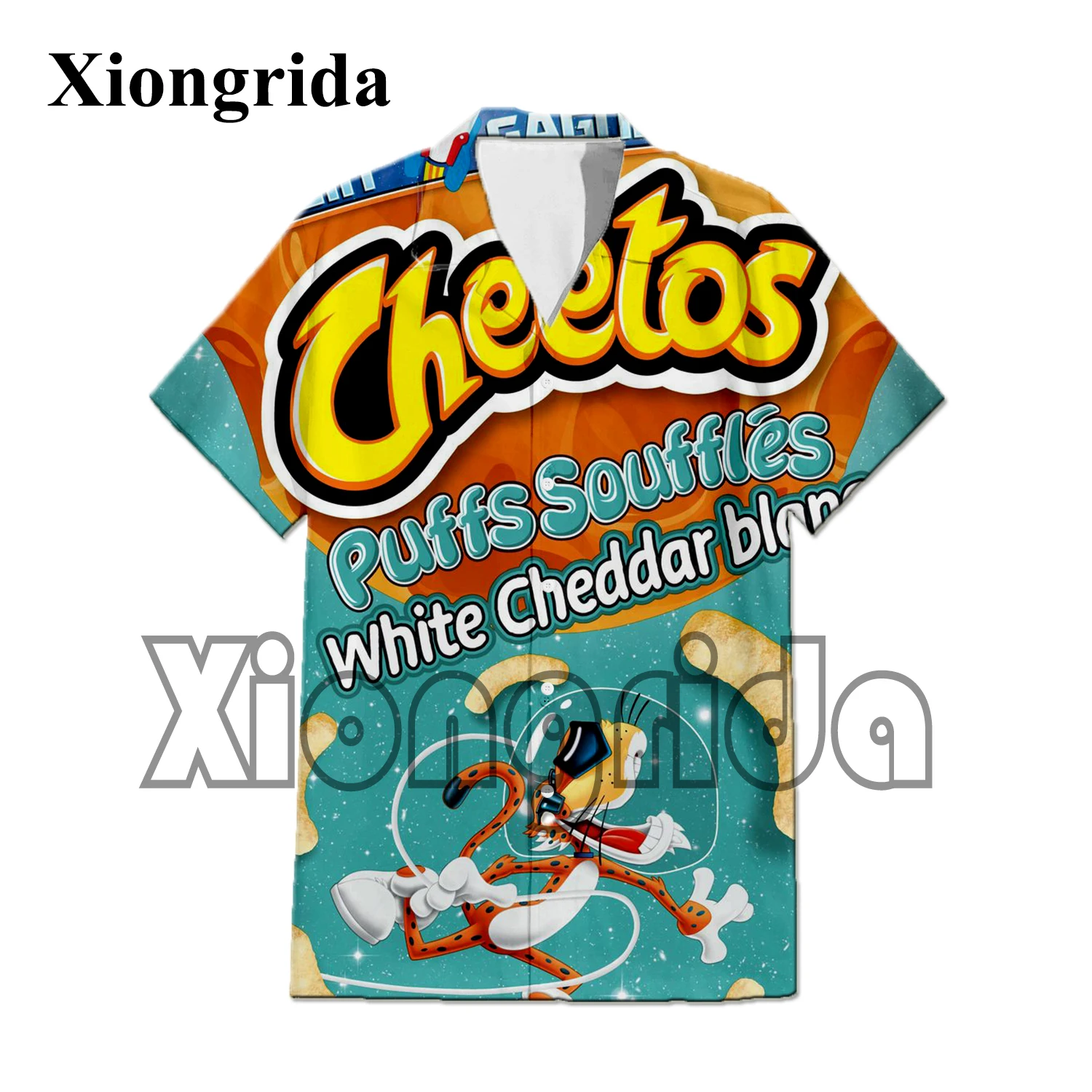 Novelty Hot Cheetos Food Puffs 3D Print Men Shirts Compression Street Punk Short Sleeve Shirts Fashion Hawaii Beach Shirts Tops