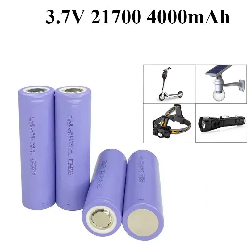

21700 Lithium Battery 4000mAh 10C Discharge Rechargeable Battery for Power Tools Solar Street Light Electric Vehicle