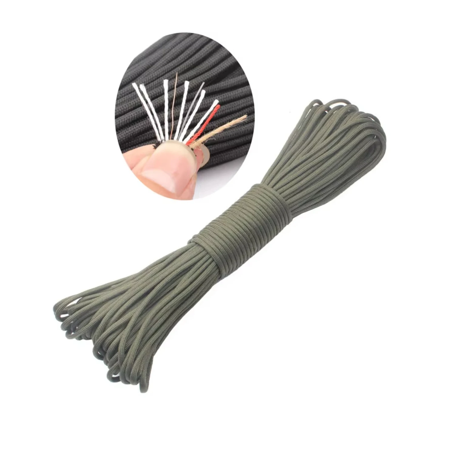 30 metros de diámetro, 4mm, 7/9 núcleos de soporte, cuerda de paracaídas de supervivencia Paracord, cordón para acampar, escalar, acampar, senderismo, tendedero