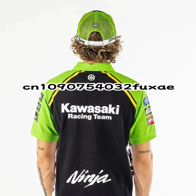 

Мужская рубашка поло Kawasaki Racing Team, летняя мотоциклетная уличная развлекательная спортивная рубашка поло