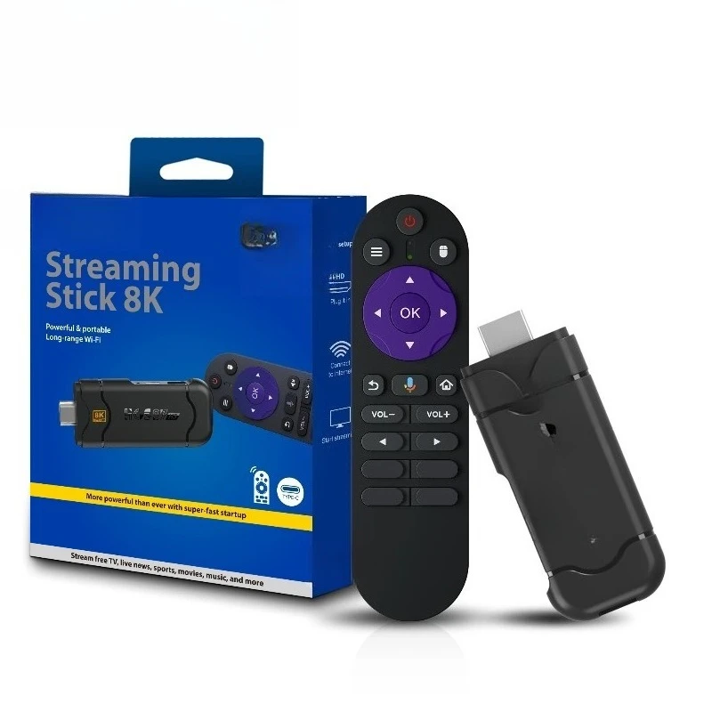 عصا تلفاز ذكية H3 4k Max 2GB 8GB All-Winner H313 عالية السرعة لاسلكية 6 عصا تلفاز عن بعد بلوتوث صغيرة