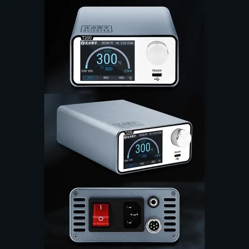 160W Temperature-Controlled Soldering Station with 80-500°C Color Display, and C210 Handle for Detailed Electronic D2RD