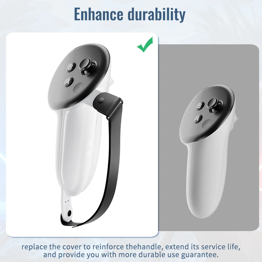 Coperchio della batteria Cinghia di ricambio per Quest 3 Maniglie controller antiscivolo regolabili Cinghie per accessori Oculus Quest 3 VR