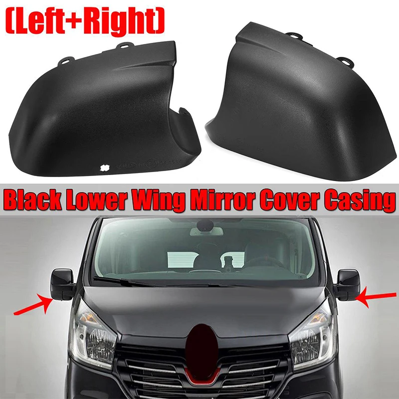 Car Door Side Lower Wing Mirror Cover Plastic Cap For Opel/Vauxhall Vivaro For Nissan Primastar NV300 Fit Fiat Talento 2016-2020