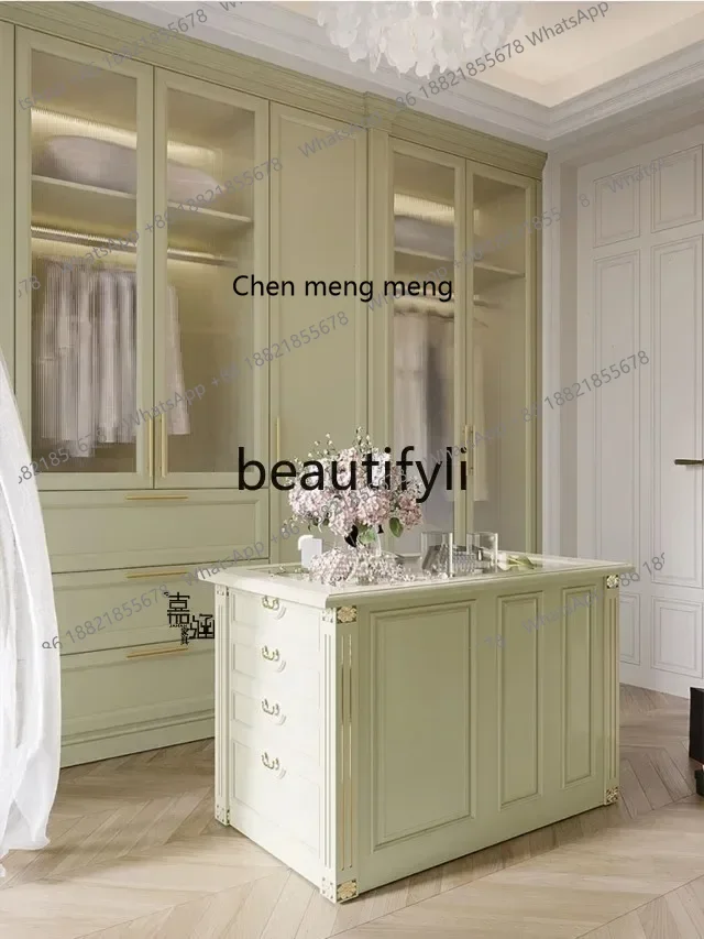 

P178 Кремовый ветровой светильник, роскошный шкаф-витрина для ювелирных изделий из цельного дерева, гардероб, шкаф-ведро для ювелирных изделий, высококачественная кабина для хранения ювелирных изделий