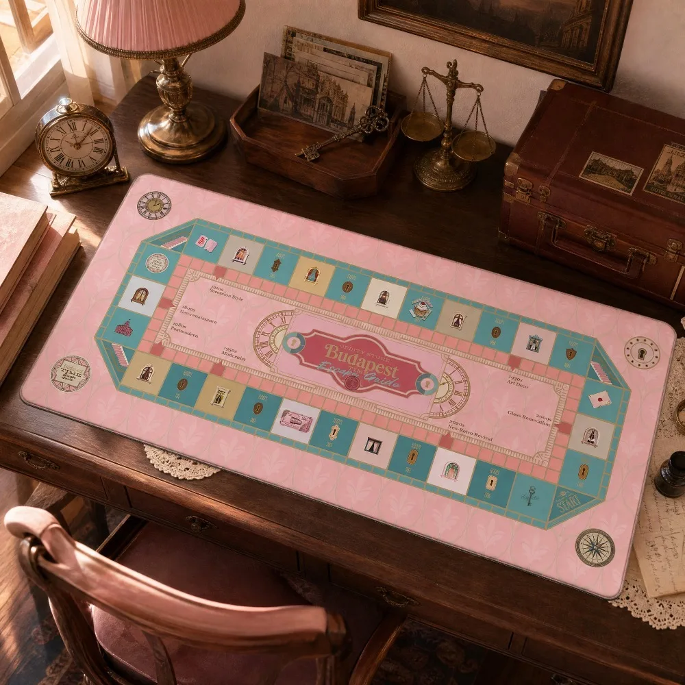 Time Traveler Mouse Pad Large Retro Table Pad Pink Desktop Decoration Keyboard Mouse Gaming Accessories Desk Mat Keyboard Pad