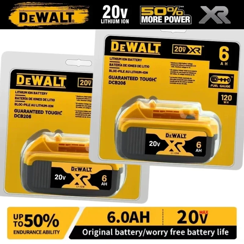 100% Genuine Dewalt 20V Battery, 5AH/6AH Rechargeable Lithium Ion Battery, Dewalt DCB205 DCB206 Power Tool Replacement Battery