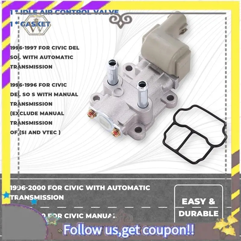 L38A-válvula de Control de aire en reposo para coche IACV IAC para Honda Civic CX DX EX HX LX GX 1.6L SOHC 16022-P2E-A51 16022-P2A-J01 AC184