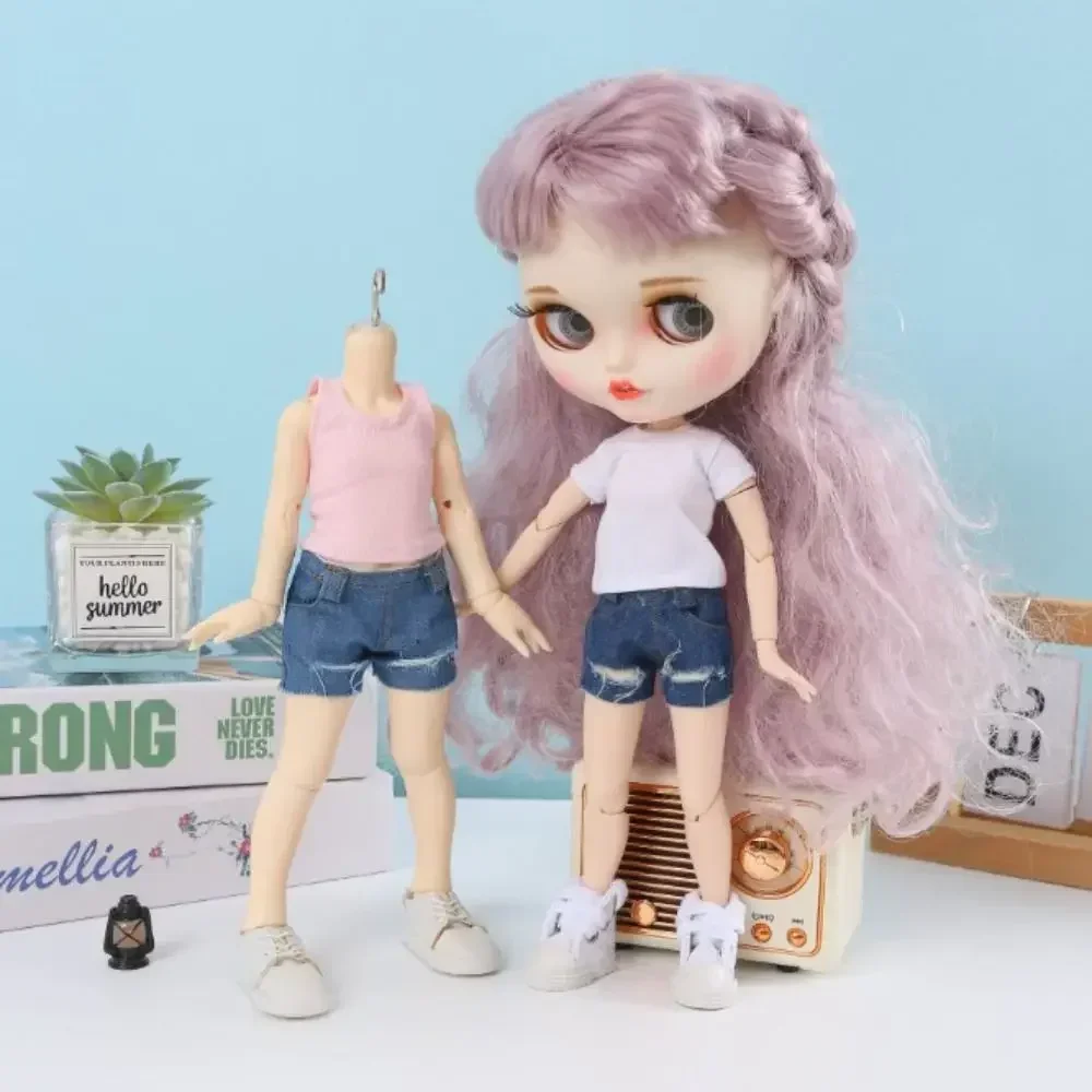 لباس غير رسمي لطيف سترة داخلية موضة اليدوية دمية قمم تي شيرت DIY بها بنفسك اكسسوارات الاطفال اللعب دمى الملابس لدمى ob24 ob22