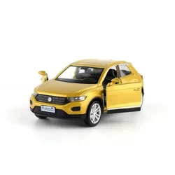 Modelo de juguete fundido a presión, escala 1:36, Volkswagen t-roc Sport SUV, Tire hacia atrás, 1/36 puertas que se pueden abrir, Colección educativa, regalo para niño