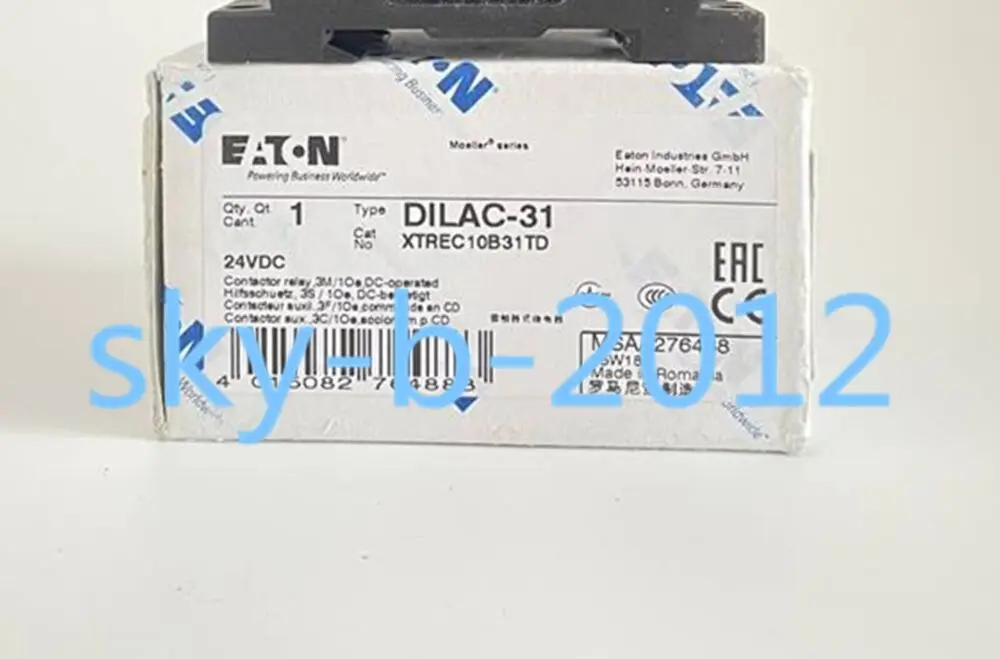 1 PCS NEW IN BOX EATON MOELLER Contactor intermediate relay DILAC-31 (24VDC)