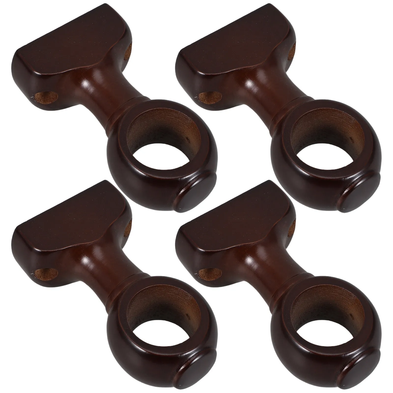 4Pcs Wooden Curtain Rod Support Brackets 28Mm Stylish Functional Design Versatile Wall Mounting for Living Room Bedroom