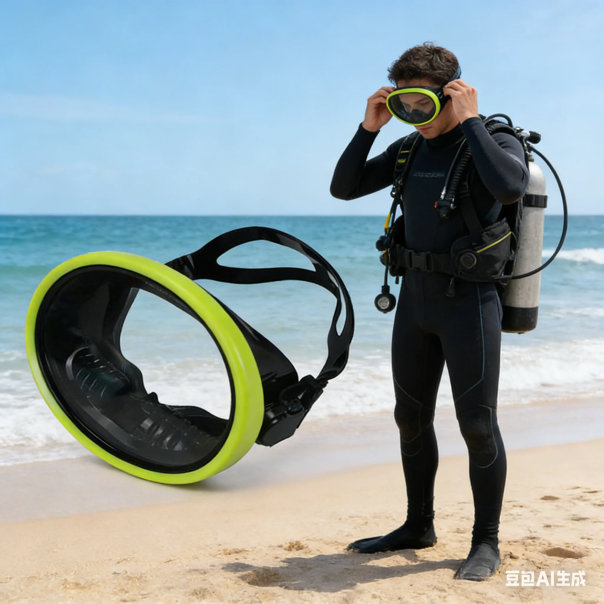 

1pc Diving-Goggles Ultra-clear Glass Lens Wide-angle Vision Dive Mask For Adults Comfortable Fit Snorkeling Mask Accessories