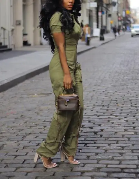 

Повседневная рабочая одежда, стильный облегающий комбинезон с лацканами и молнией спереди, новый летний женский однотонный повседневный комбинезон с короткими рукавами