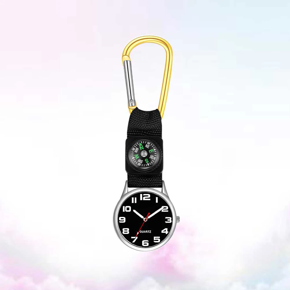 

Compass Mountaineering Nurse Watch Dual-Use Simple Yellow Durable Carabiner Pocket Watch For Outdoor Hiking Climbing Travel