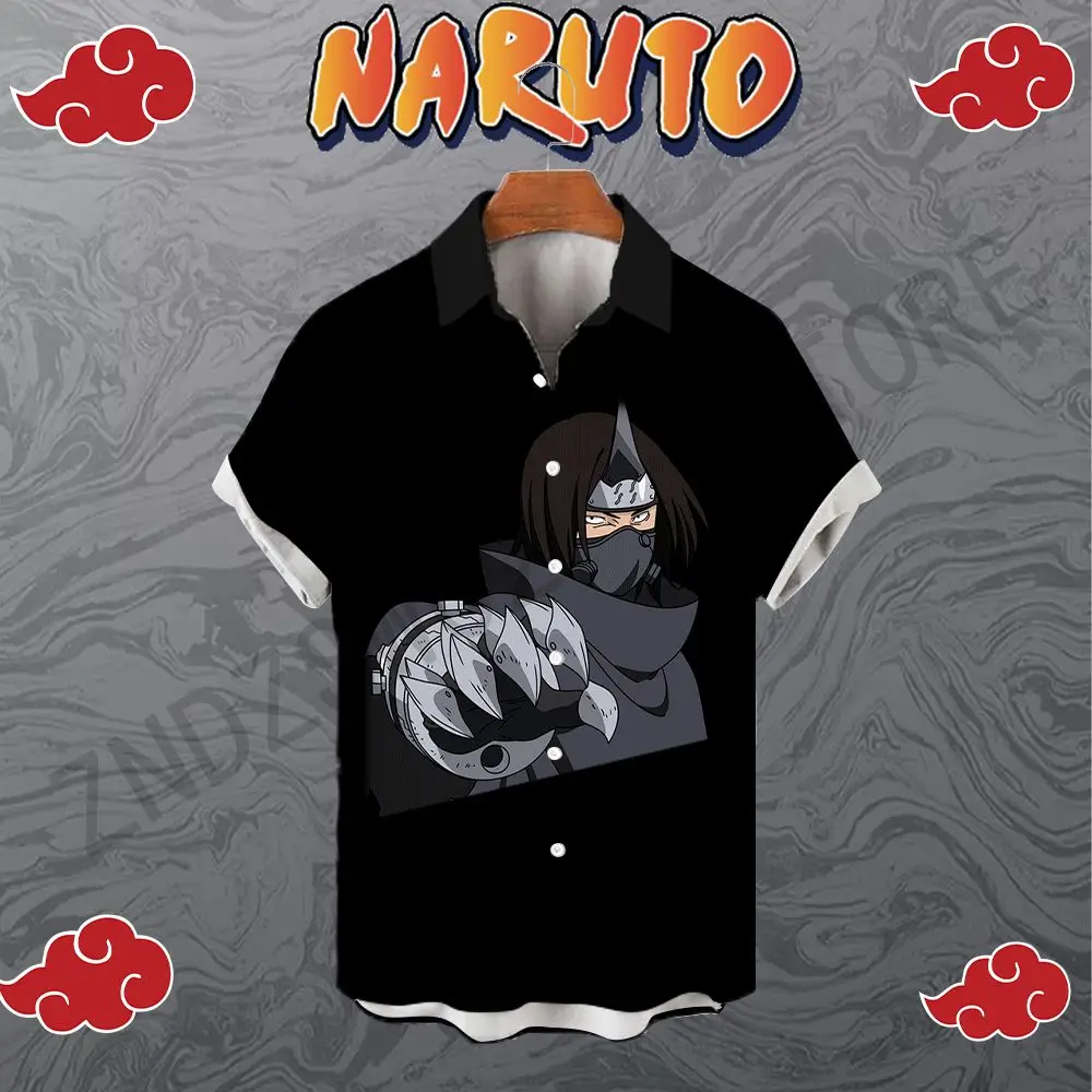 

Naruto Seaside Trip Men's Shirt 2023 5XL Cool Oversized Anime Streetwear Short Sleeve Harajuku High Quality Summer Y2k Fashion