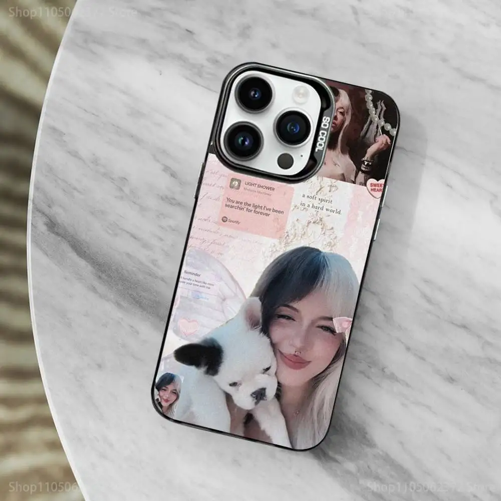 Capa de telefone Singer M-Melanie M-Martinez para iPhone 11,12,13,16,14,15, Mini,Pro,XS,MAX Capa preta fosca à prova de choque