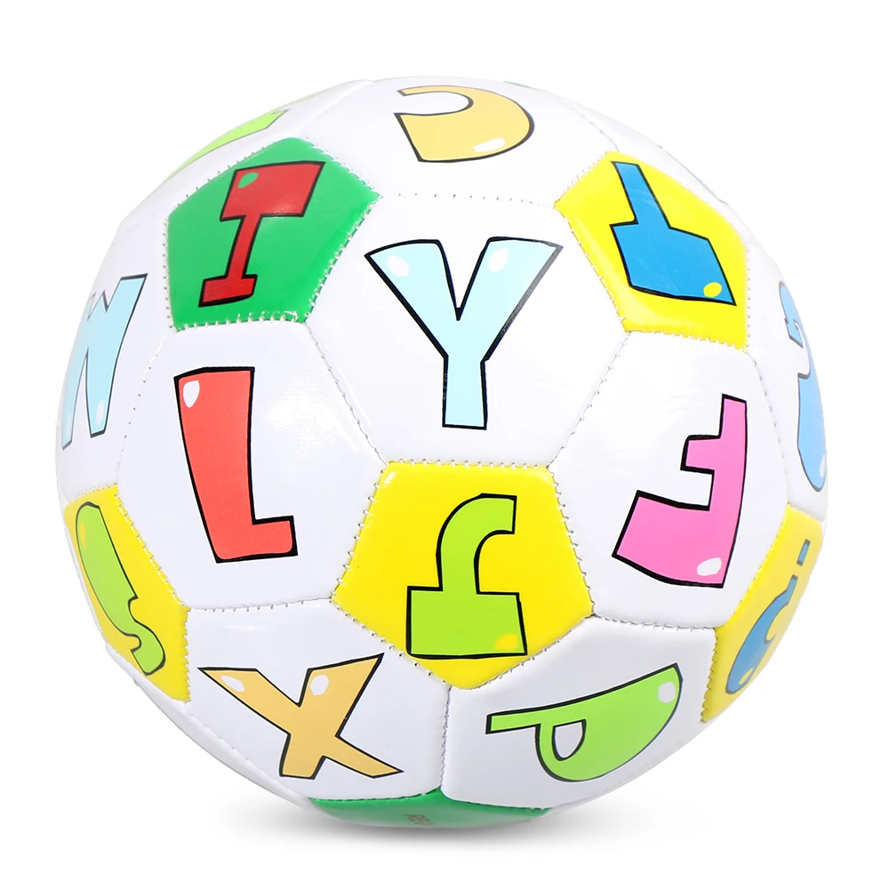 

Size 2 Kids Soccer Ball Inflatable Soccer Training Ball Colorful Letters Gift for Children Students Outdoor Sports