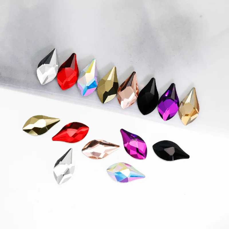 5*10mm Pear shaped Boutique AB Color Flat bottom nail art rhinestones Glass crystal 3D nail decoration Multiple shapes wholesale