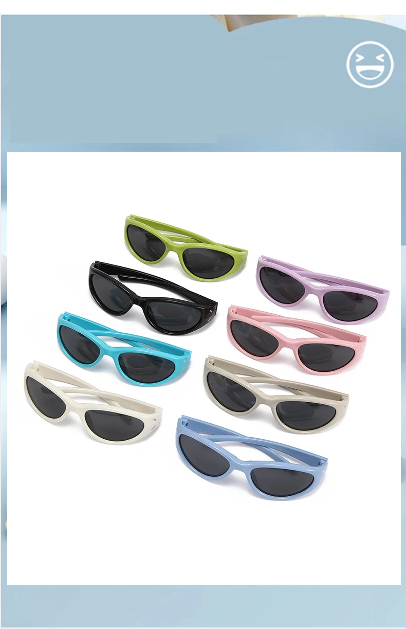 Neue Mode Cat-eye kinder Brille Outdoor Sonnenschirm Anti-uv-Silikon Polarisierte kinder Sonnenbrille 23089 – Detail 5