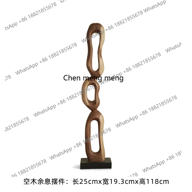 

wabi-sabi abstract art solid wood sculpture large ornament, hotel living room entrance floor decoration