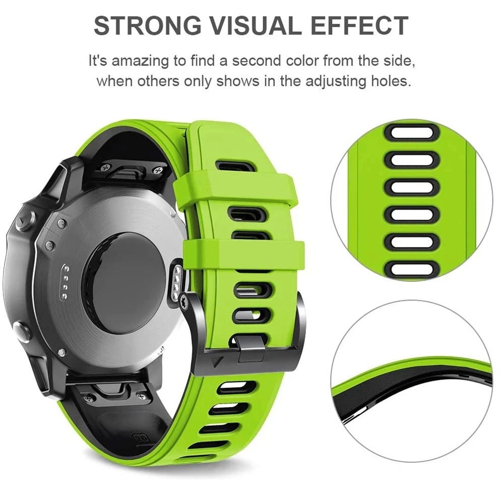 Силиконовый ремешок Easyfit 26 мм 22 мм для Garmin Fenix 7X 6X Pro 5X Plus 7 6 5 Instinct 2 S62 Forerunner 965 955 Браслет Ремешок для часов