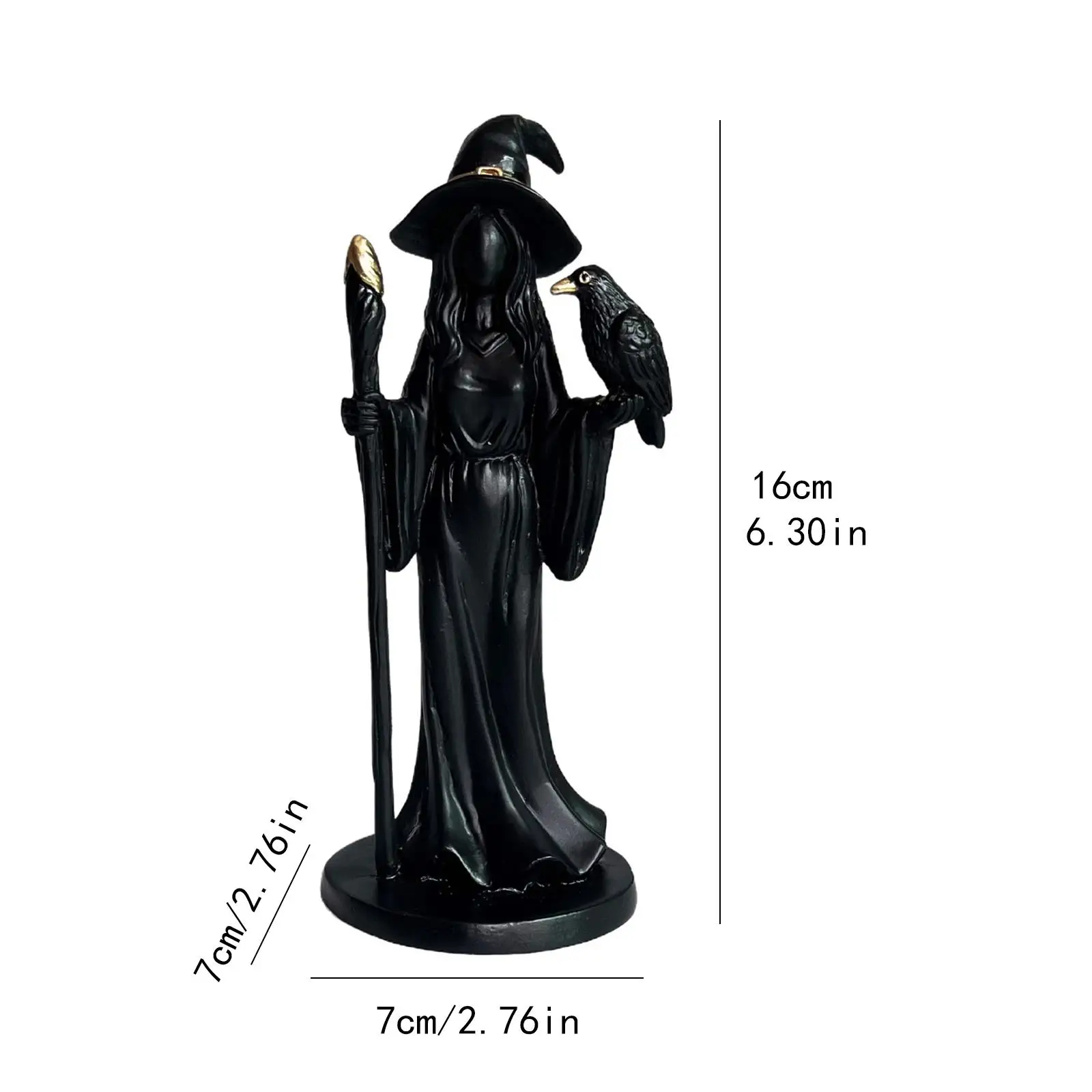 Halloween Witch Statue Witch Figure Ornament for Shelf Mantel Living Room