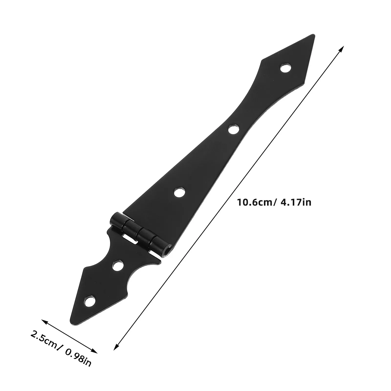 4Pcs Heavy Duty Barn Door Arrow Hinges Black Metal Decorative Strap Hinges Warehouse Exterior Wood Gate Hardware