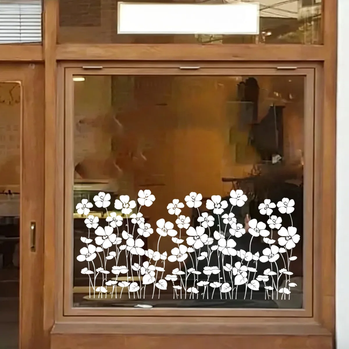 Minimalist Floral Decal White Flower Window Clings For Holiday Decoration White Modern Home Decoration Ideas Window