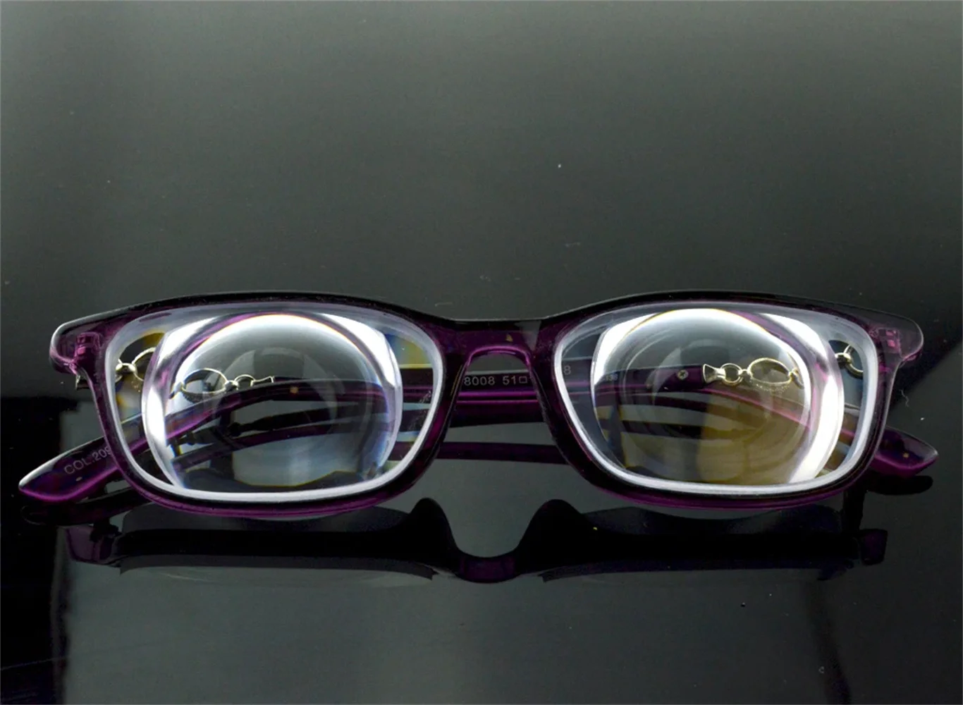 Frame High Myopia Myodisc Glasses Purple Women Frame Material Pattern Type Tr90 Frame Low Vision Aid -17D PD64