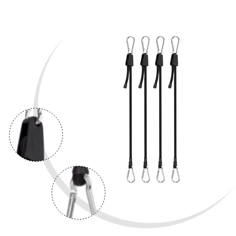 4 Pack 100cm Volleyball Net Tie Straps Adjustable Rubber Nylon Bungee Cords with Snap Hook for Multi Purpose Securing