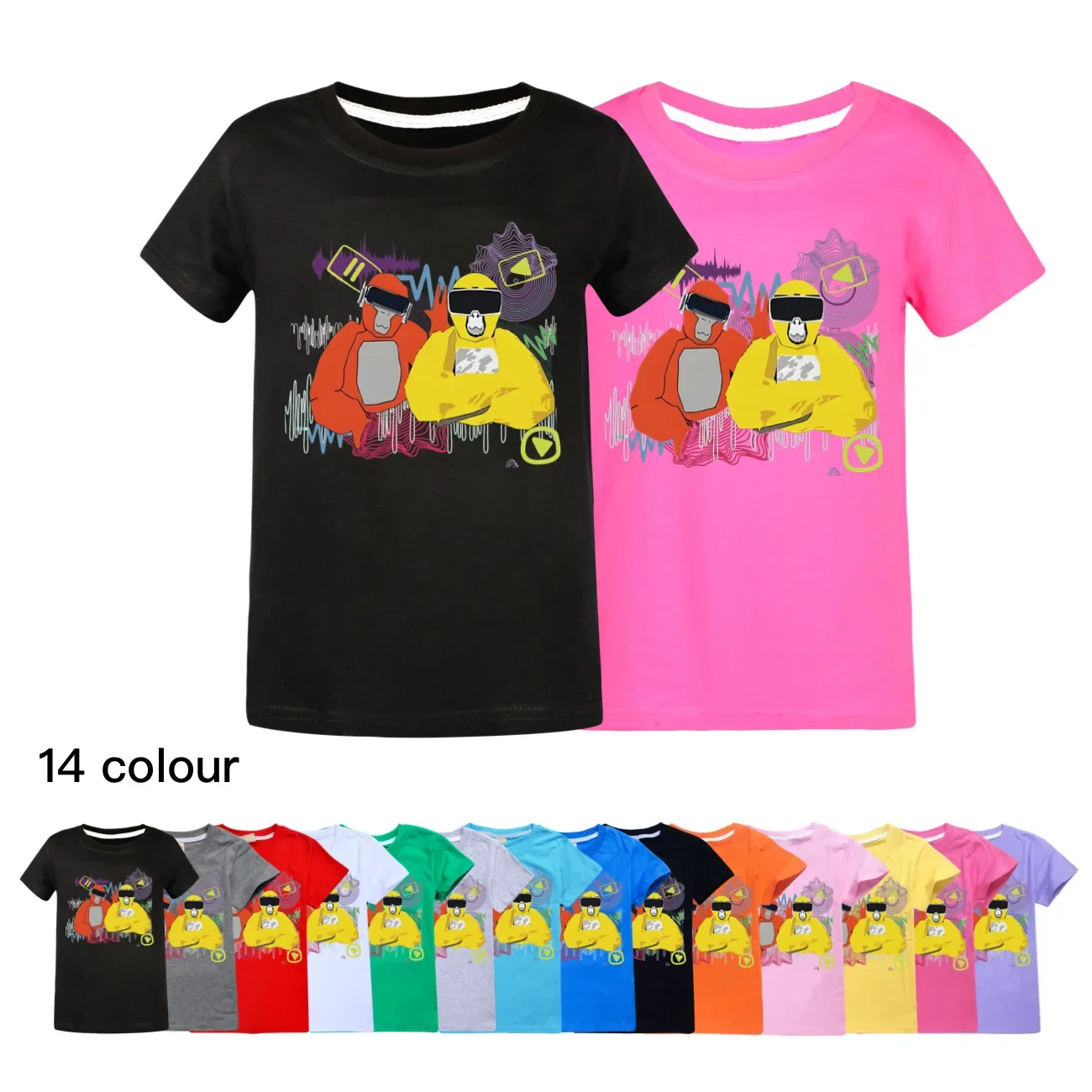 

Kids Pure Cotton T-Shirts Baby Girls Summer T-shirt Gorilla Tag T Shirt Boys Short Sleeve T Shirt Children Tops 3267