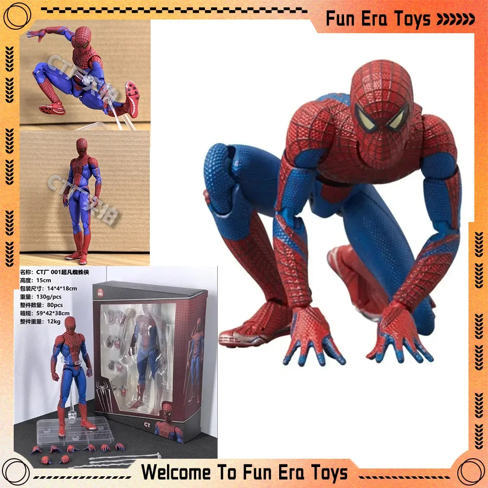 CT Toys Spiderman Mafex 001 Figures Peter Parker Andrew Garfield The Amazing Spider-Man Shf Custom Anime Action GK Figure Gifts