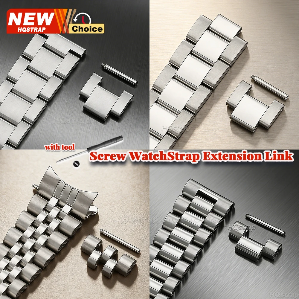 1/2 Peças de Elo de Extensão para Pulseira de Relógio em Aço Inoxidável para Jubilee e Rolex, Ferramenta de Reparo de Elo de Pulseira para Acessórios Oyster