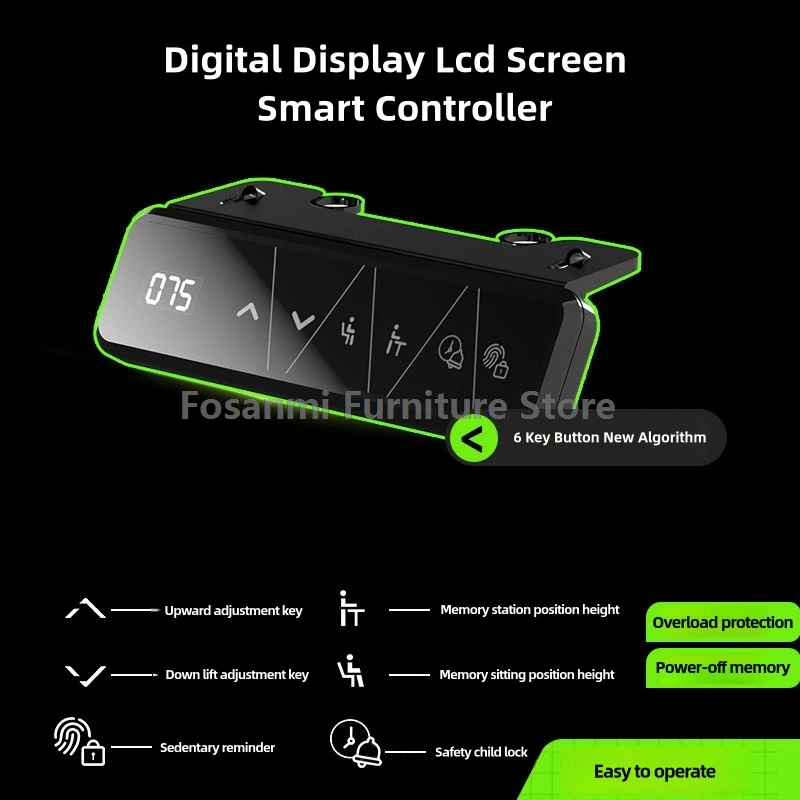 Tavolo da gioco elettrico in fibra di carbonio per scrivania da computer ad altezza regolabile per la casa Tavolo da tavolo da tavolo con movimento per stanza robusta e spaziosa