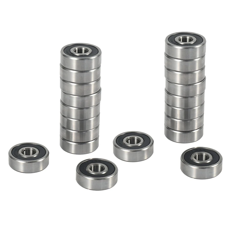 20Pcs 628RS 8Mmx24mmx8mm Double Sealed Miniature Deep Groove Ball Bearing