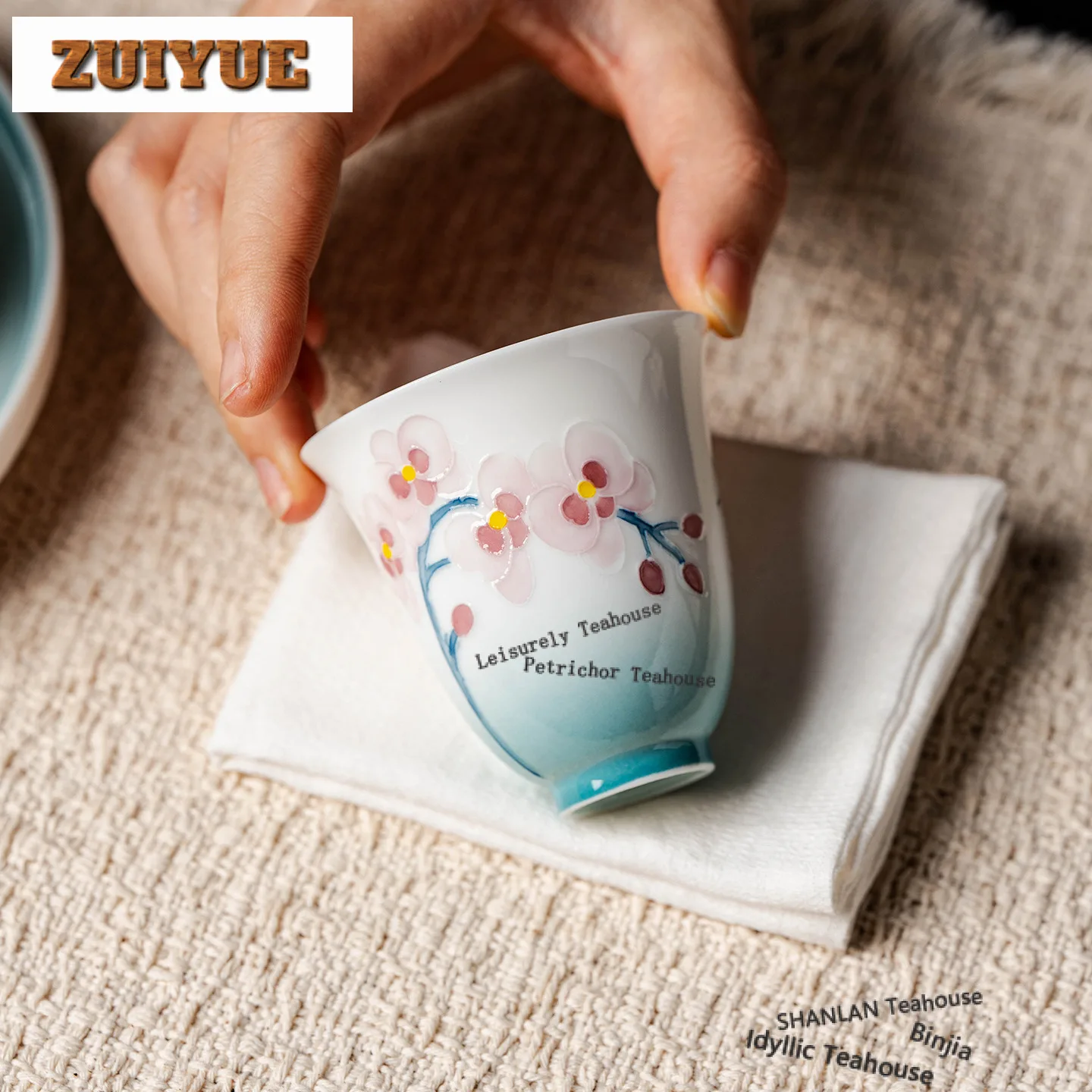 

70 мл ручная роспись фаленопсис бабочка чашка элегантная чайная чаша кружка чайная дегустация ароматическая чашка чажан мастер чашки чайная посуда ремесло