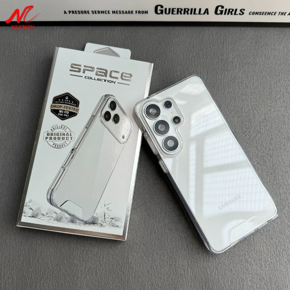 Mit Box Transparente Stoßfeste Hülle für Samsung Galaxy S26 Ultra S24 S22 Plus S25 Edge S23 FE A57 A37 A56 A55 Durchsichtige PC-Abdeckung