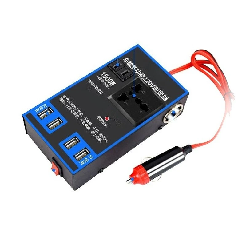 Car Power Inverter 12V 24V To 220V DC‑AC Step‑Up Converter Socket Power Supply For Vehicle Household Use