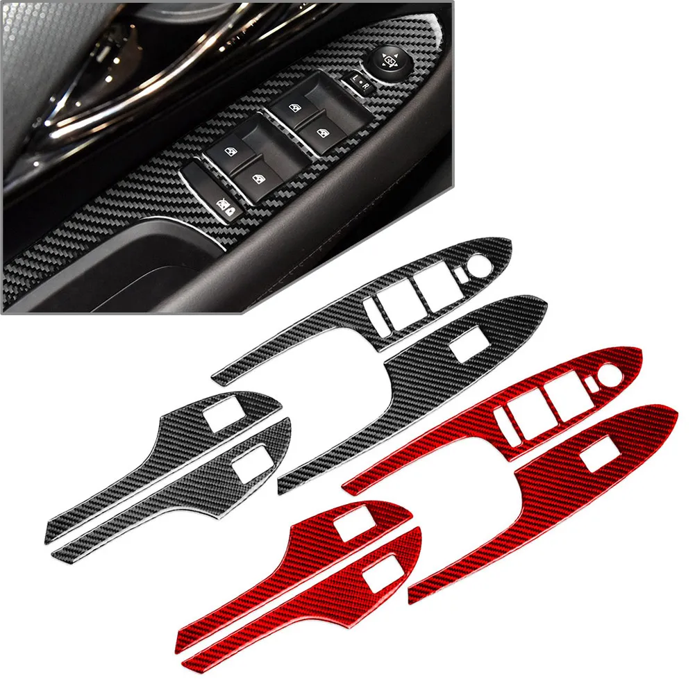 

LHD Carbon Fiber Car Interior Window Lift Switch Cover Decoration Trim For Cadillac ATS ATS-L 2013 2014 2015 2016 2017 2018 2019