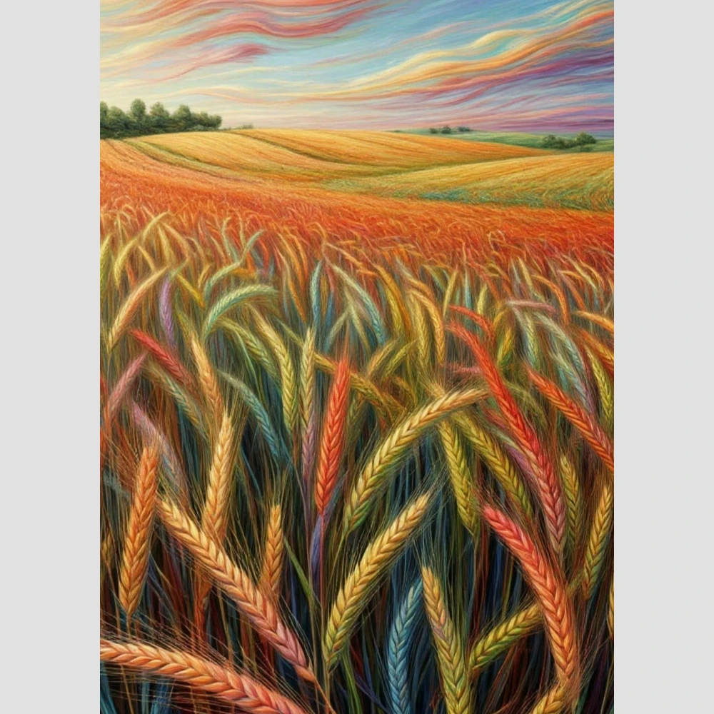 Farmland Grain Harvest Scenery Oil Painting By Number Wall Decor for Game Room or Living Room Gift