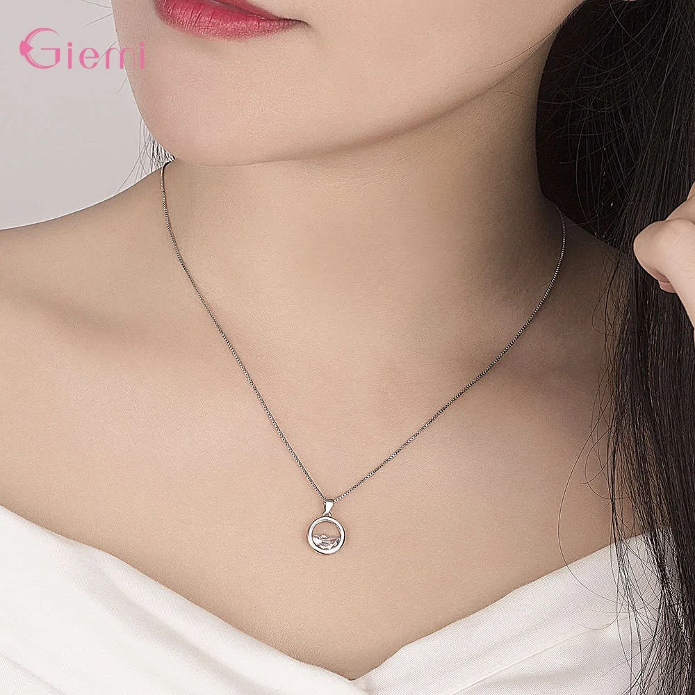 Genuine 925 Sterling Silver Pendant Necklace Fashion Jewelry For Women Girls Engagement Anniversary Wholesale