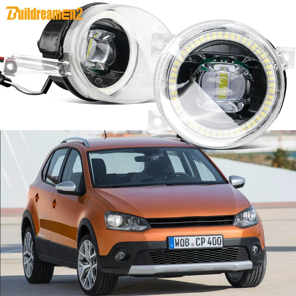 

2IN1 функция автомобиля Canbus светодиодные противотуманные фары DRL + дневной свет «ангельский глаз» 30 Вт 8000LM для VW Volkswagen Polo Cross 2011-2017