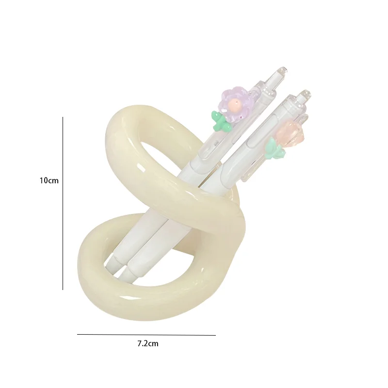 الجدة البساطة عقدة سلسلة حامل قلم سيراميك تخزين حامل سطح المكتب الديكور تخزين خرطوشة التعلم هدية #4
