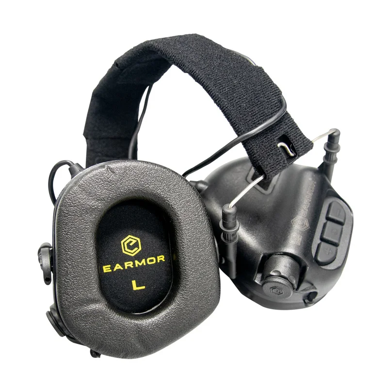 EARMOR M32 MOD4 Shooting Earmuffs Tactical Noise Reduction Headset with Helmet ARC Rail Adapter with M51 Kenwood PTT adapter