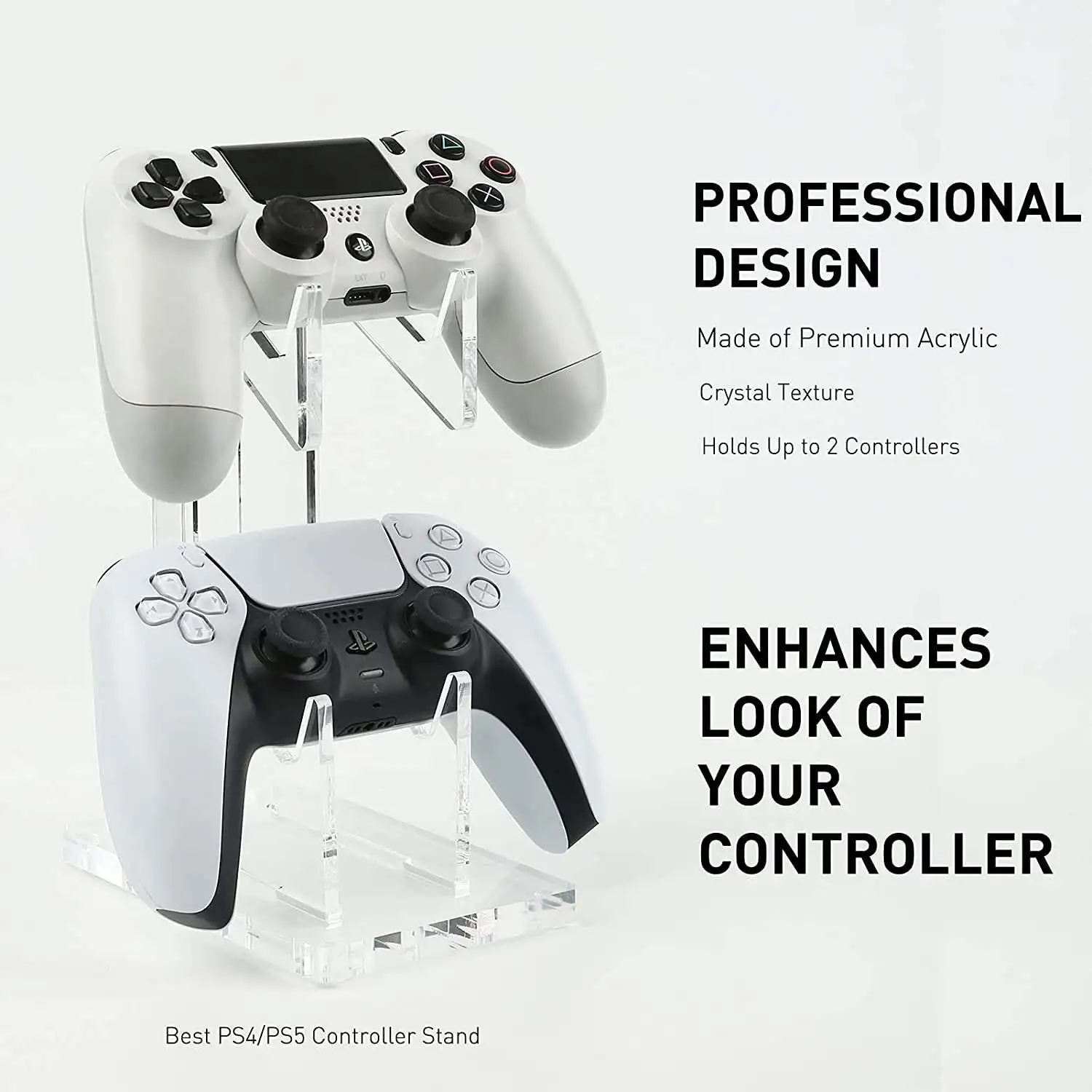 Aolion Dual Game Controller Holder Acrylic Gamepad for Switch Pro/PS5/Xbox Series X/PS4/PS2/PS3 Joystick Rack Stand Accessories