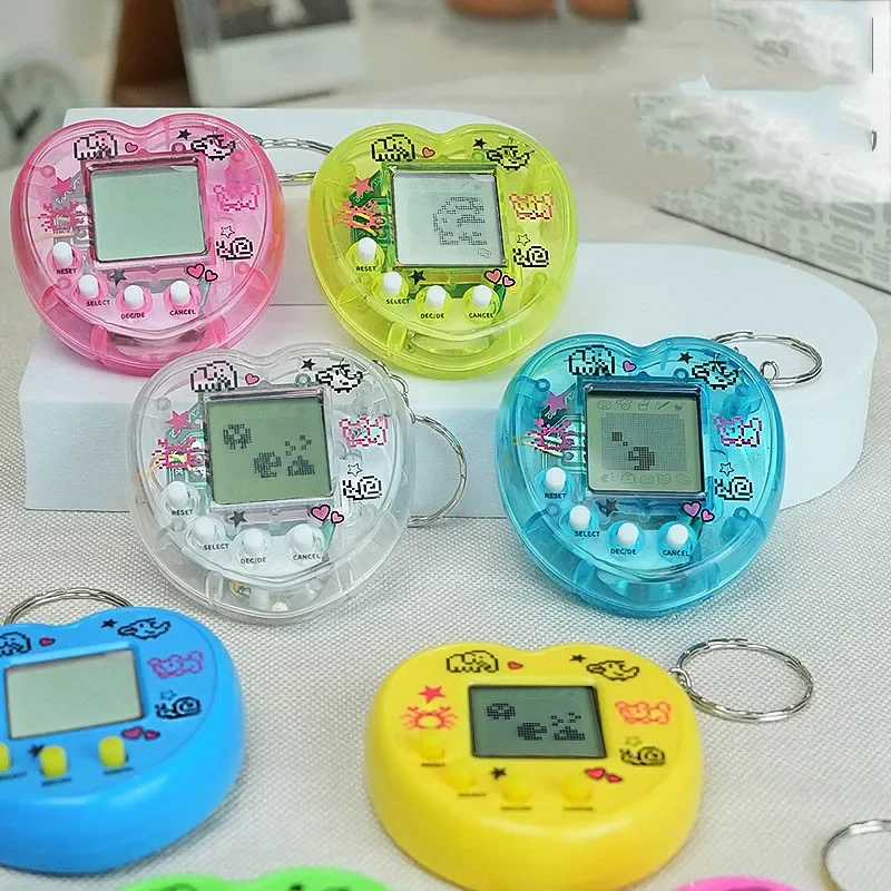 1/3/5PCS Transparent Electronic Pets Game Handheld Game Console Toy Virtual Cyber Digital Pet Pixel Funny Gift Play Toy