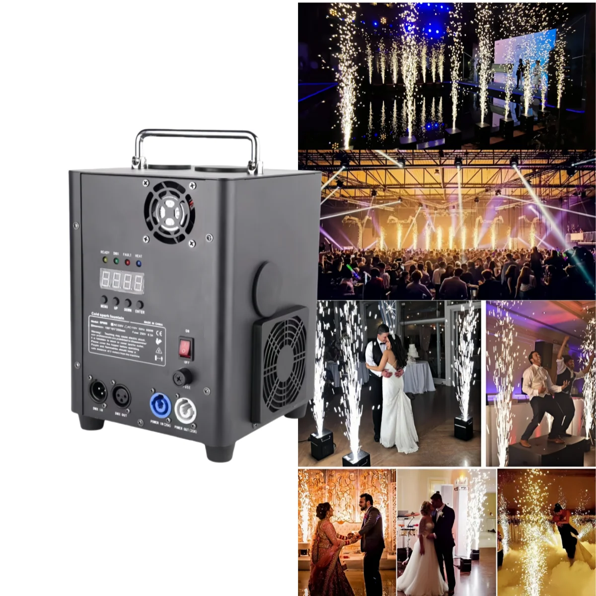 700W Cold Sparks Machine  Indoor Outdoor DJ Party Wedding Stage Equipment Wireless Remote Firework Machine
