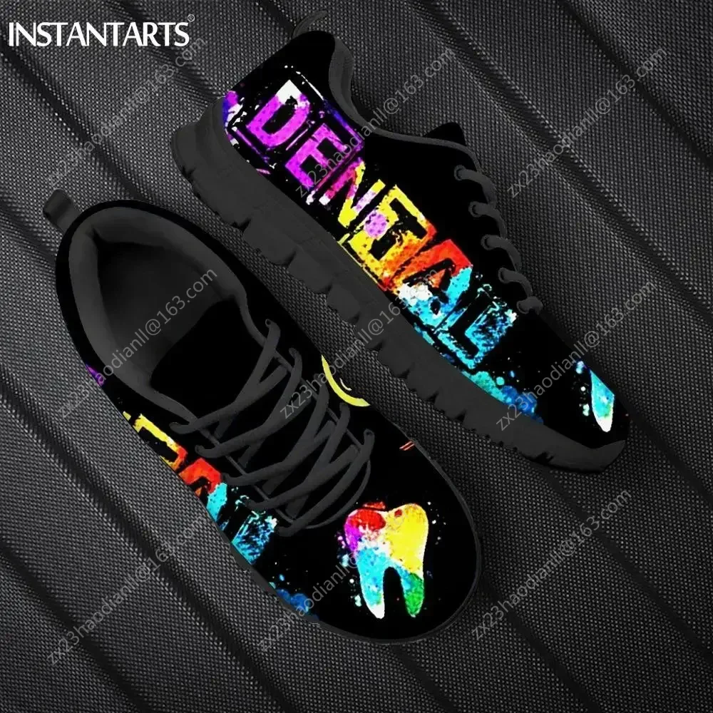 New Casual Men Lace Up Flats Sneakers Cute Cartoon Galaxy Dental/Tooth/Dentist Print Women Shoes Brand Footwear