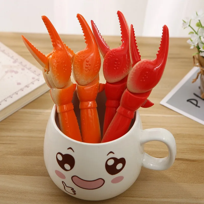 

New-style personalized creative crab claw pen, fun crab clip neutral pen, press-type, can clip Krabs ballpoint pen